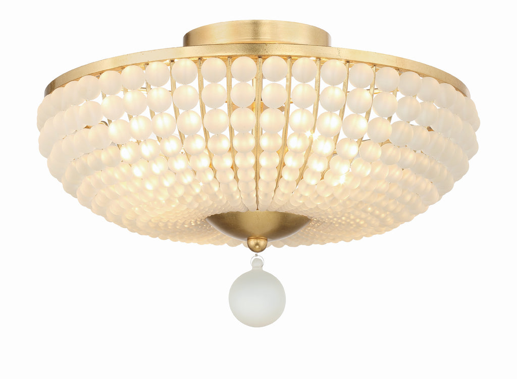 Bella 4 Light Antique Gold Semi Flush Mount Semi Flush Crystorama