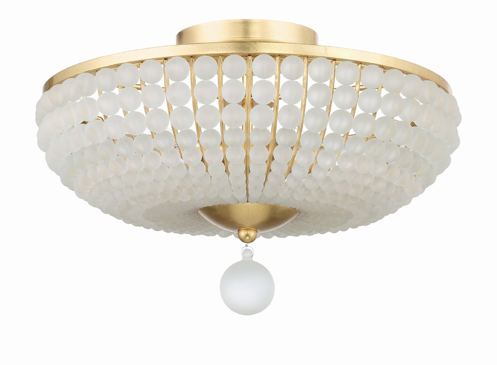 Bella 4 Light Antique Gold Semi Flush Mount Semi Flush Crystorama