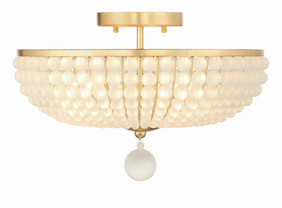 Bella 4 Light Antique Gold Semi Flush Mount Semi Flush Crystorama