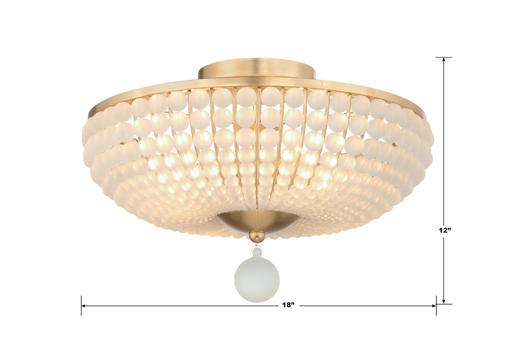 Bella 4 Light Antique Gold Semi Flush Mount Semi Flush Crystorama