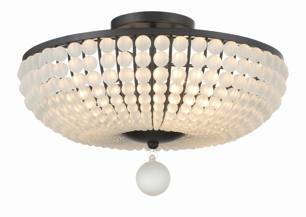 Bella 4 Light Matte Black Semi Flush Mount Semi Flush Crystorama