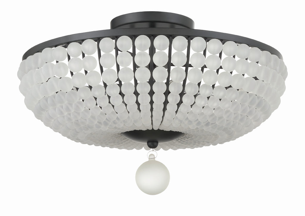 Bella 4 Light Matte Black Semi Flush Mount Semi Flush Crystorama