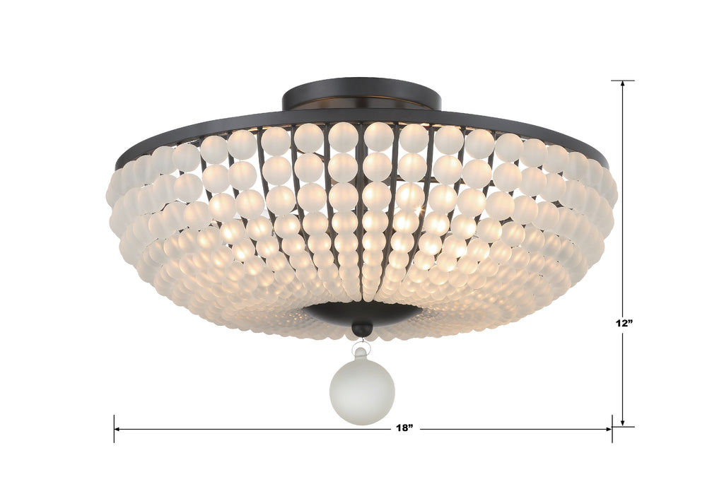 Bella 4 Light Matte Black Semi Flush Mount Semi Flush Crystorama