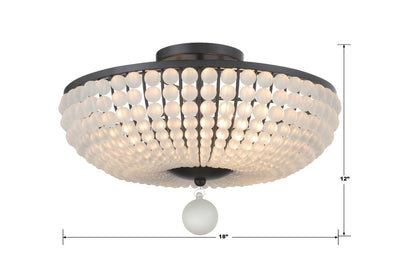 Bella 4 Light Matte Black Semi Flush Mount Semi Flush Crystorama