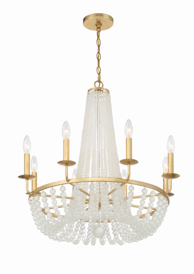 Bella 8 Light Antique Gold Chandelier Chandelier Crystorama