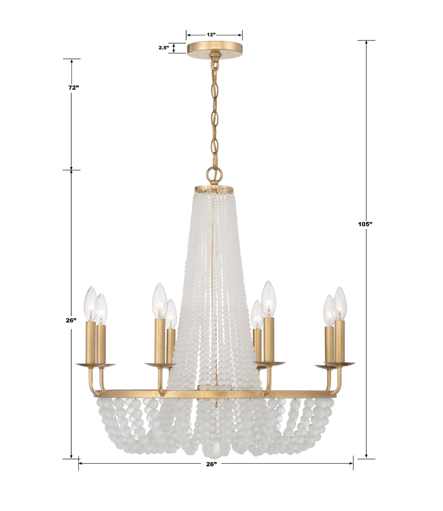 Bella 8 Light Antique Gold Chandelier Chandelier Crystorama