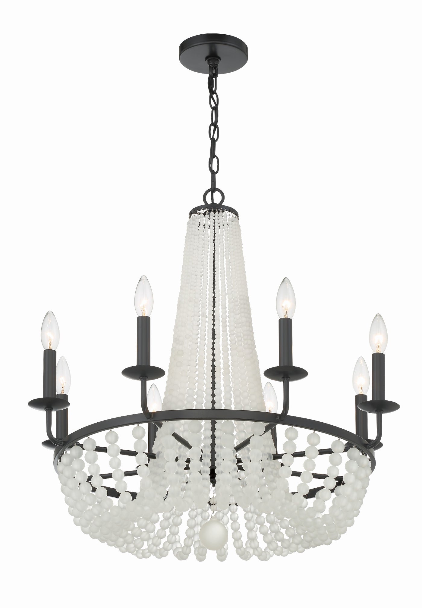 Bella 8 Light Matte Black Chandelier Chandelier Crystorama