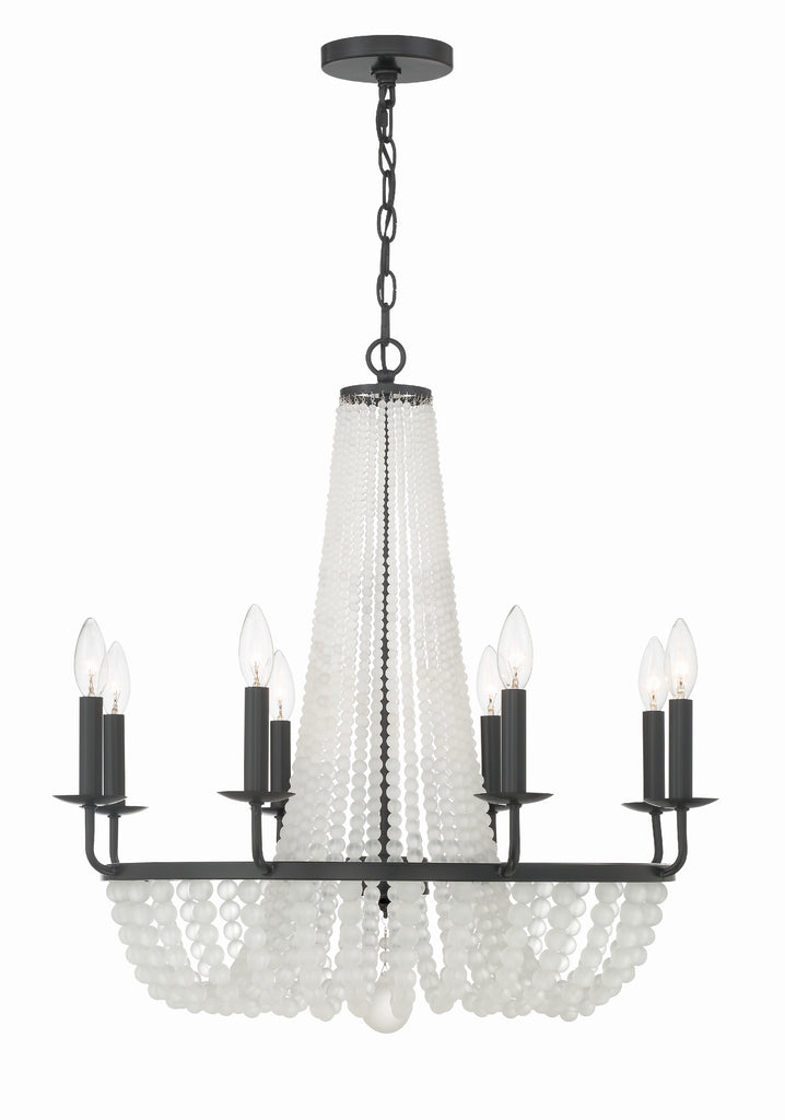 Bella 8 Light Matte Black Chandelier Chandelier Crystorama