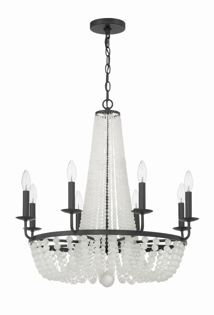 Bella 8 Light Matte Black Chandelier Chandelier Crystorama