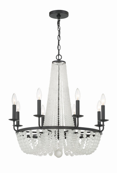 Bella 8 Light Matte Black Chandelier Chandelier Crystorama