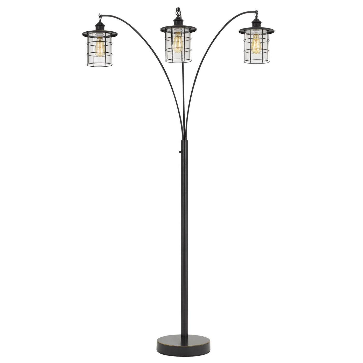 SILVERTON ARC FLOOR LAMP WITH GLASS SHADES (EDISON BULBS INCLUDED)