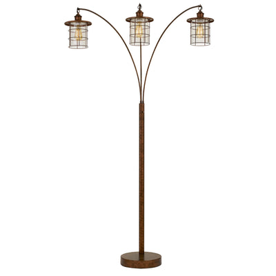 SILVERTON ARC FLOOR LAMP WITH GLASS SHADES (EDISON BULBS INCLUDED)