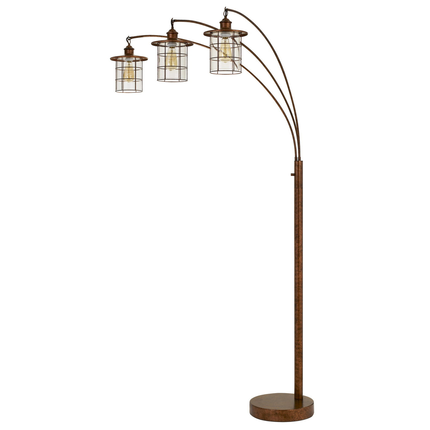 Silverton Arc Floor Lamp With Glass Shades (Edison Bulbs included)