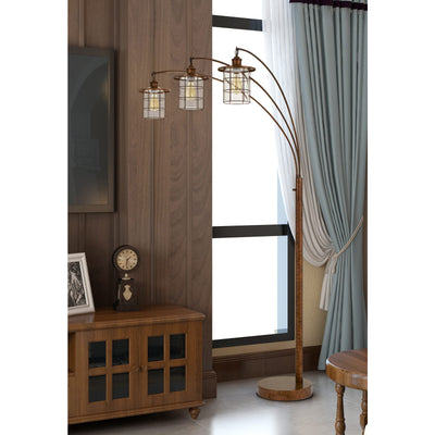 SILVERTON ARC FLOOR LAMP WITH GLASS SHADES (EDISON BULBS INCLUDED)