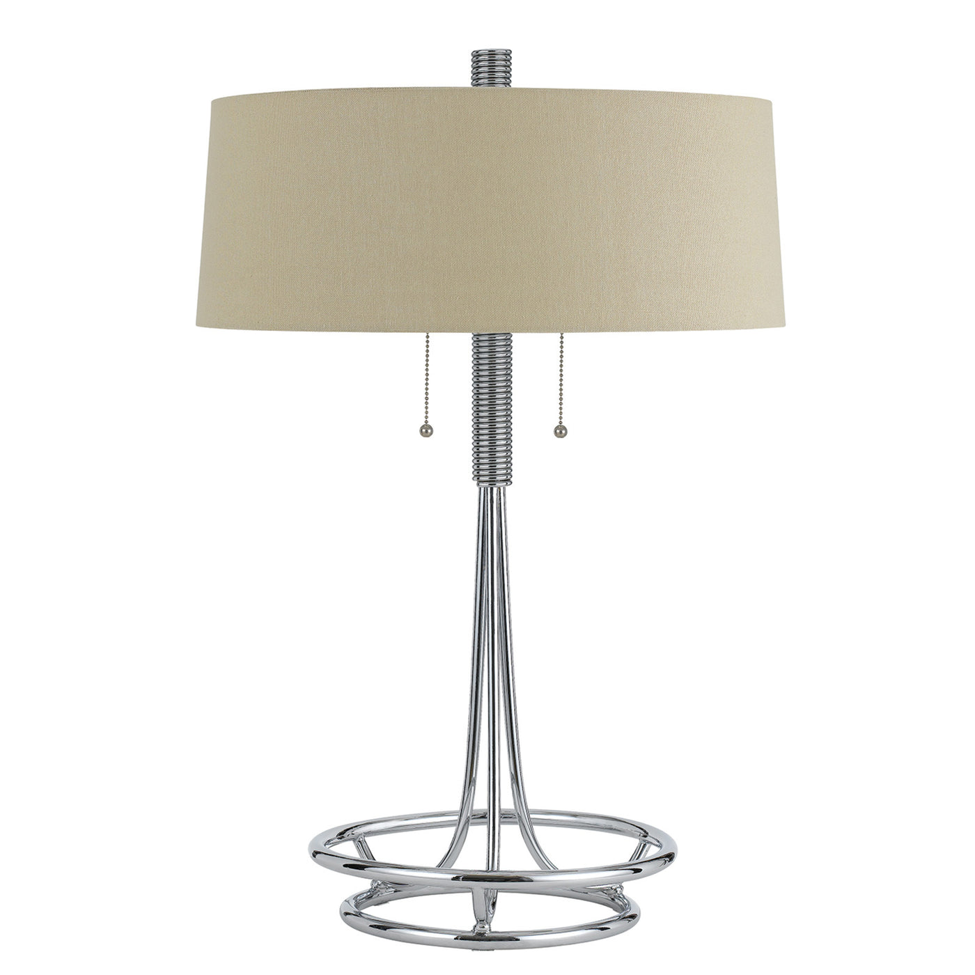 60W X 2 Leccemetal  Table Lamp With Burlap Shade