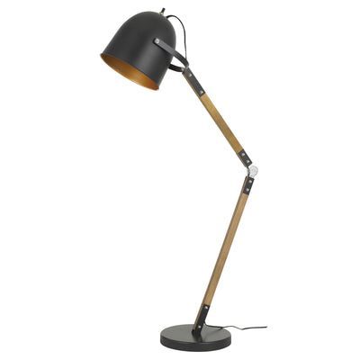 100W Binimi Adjust Able Wood/Metal Arc Floor Lamp With Metal Shade