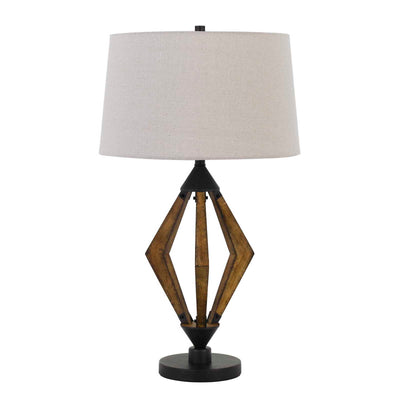 Valence 150W 3 Way Metal/Pine Wood Table Lamp