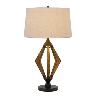 VALENCE 150W 3 WAY METAL/PINE WOOD TABLE LAMP