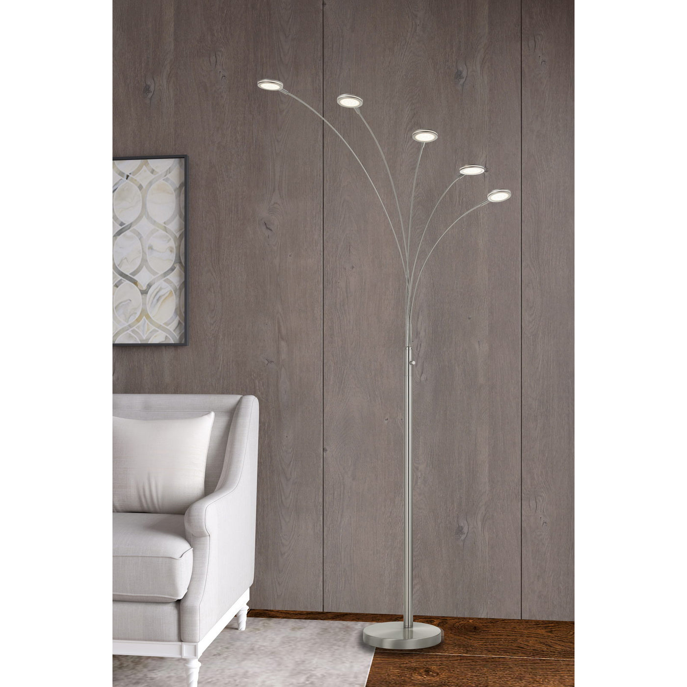 CREMONA INTEGRATED LED METAL ARC FLOOR LAMP