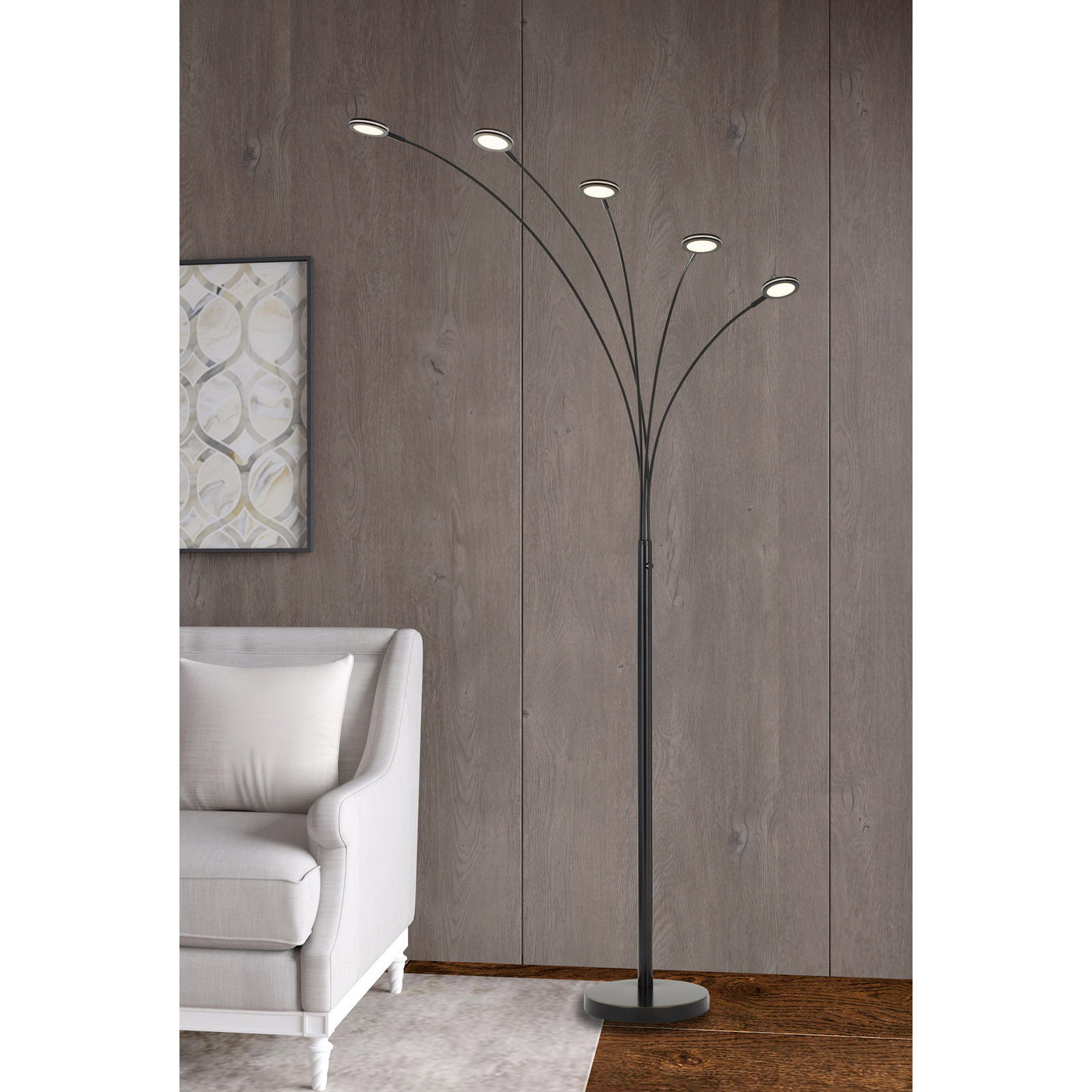 CREMONA INTEGRATED LED METAL ARC FLOOR LAMP