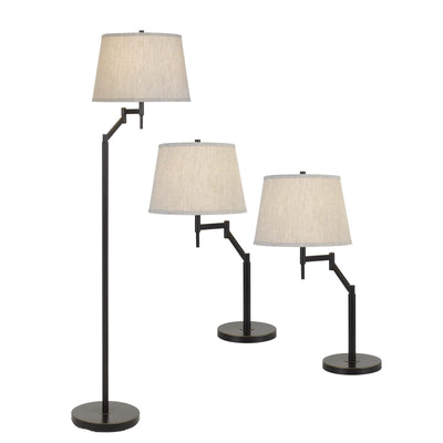 3 PCS PACKAGE, 2 X SWING ARM TABLE LAMP AND 1X SWING ARM FLOOR LAMP ALL IN ONE BOX