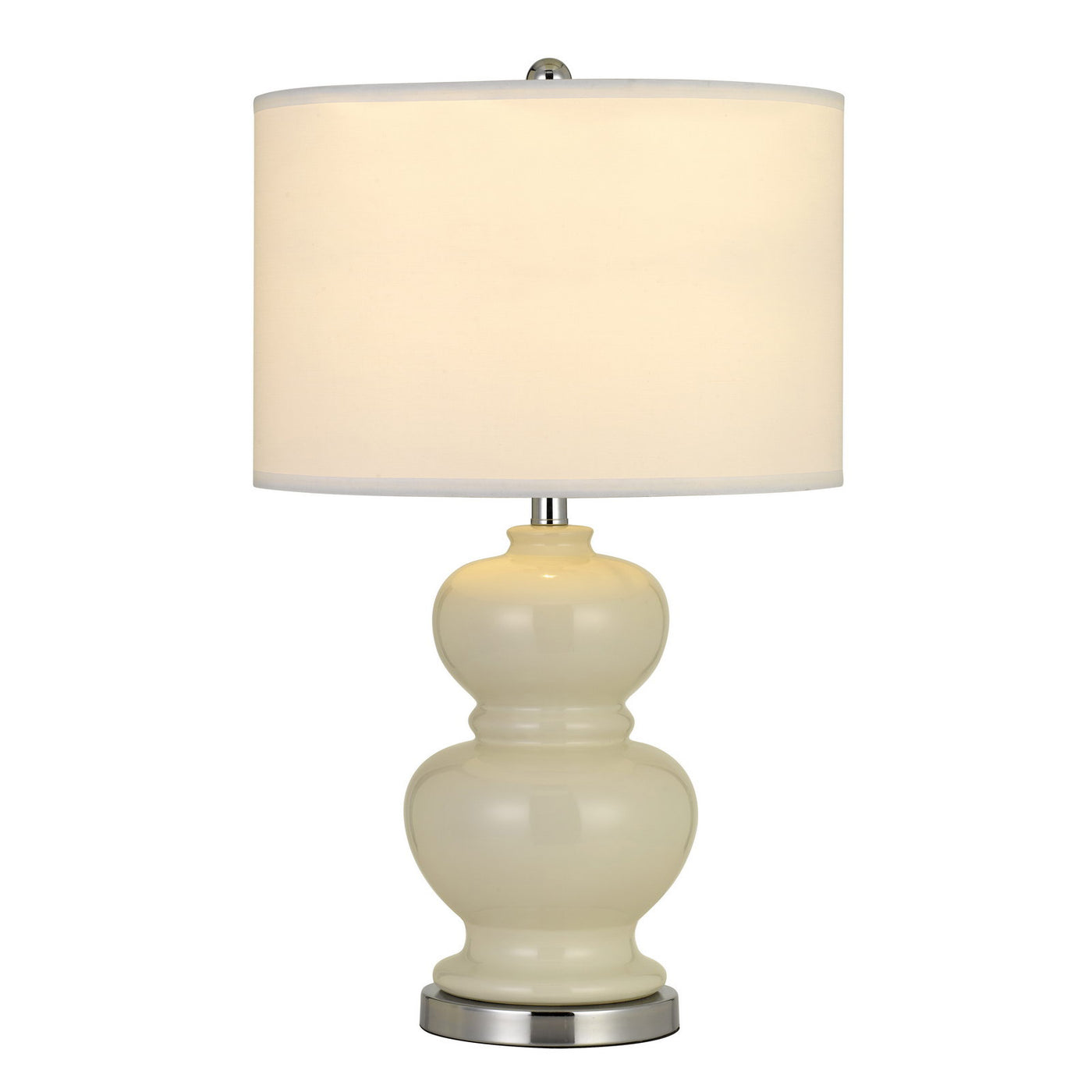 BERGAMO CERAMIC TABLE LAMP WITH HARDBACK WHITE FABRIC SHADE (SOLD AND PRICED AS PAIRS)