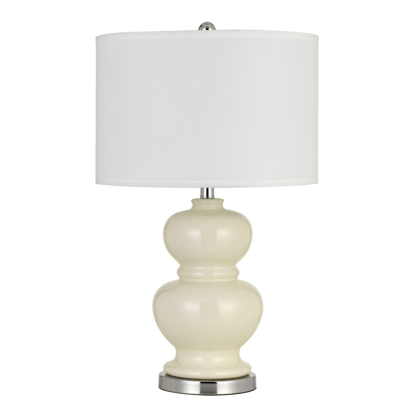 Bergamo Ceramic Table Lamp With Hardback White Fabric Shade (Sold And Priced As Pairs)