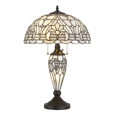 60W X 2 TIFFANY TABLE LAMP WITH 7W NIGHT LIGHT