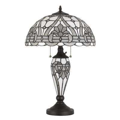 60W X 2 Tiffany Table Lamp With 7W Night Light