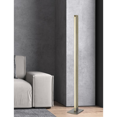 COLMAR INTEGRATED LED RUBBER WOOD FLOOR LAMP WITH DIMMER CONTROL. 24W, 2100 LUMEN, 3000K.