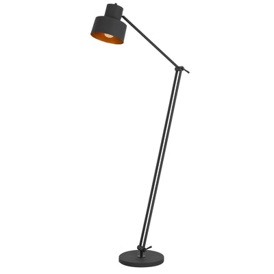 60W DAVIDSON METAL FLOOR LAMP WITH WEIGHTED BASE, ADJUSTABLE UPPER AND LOWER ARMS. ON OFF SOCKET SWITCH