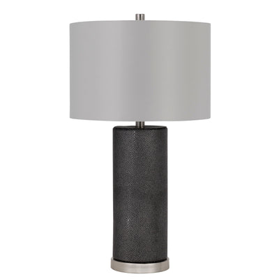 150W 3 way Graham ceramic table lamp with hardback drum fabric shade