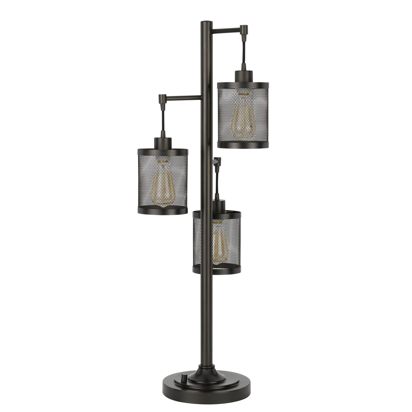 60W x3 Pacific metal table lamp with metal mesh shades with a base 3 way rotary switch