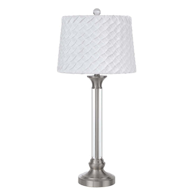 150W 3 way Ruston crystal/metal table lamp with pleated hardback shade