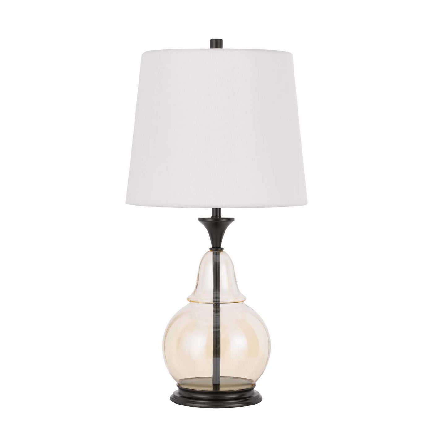 150W 3 way Kittery glass table lamp with hardback fabric shade