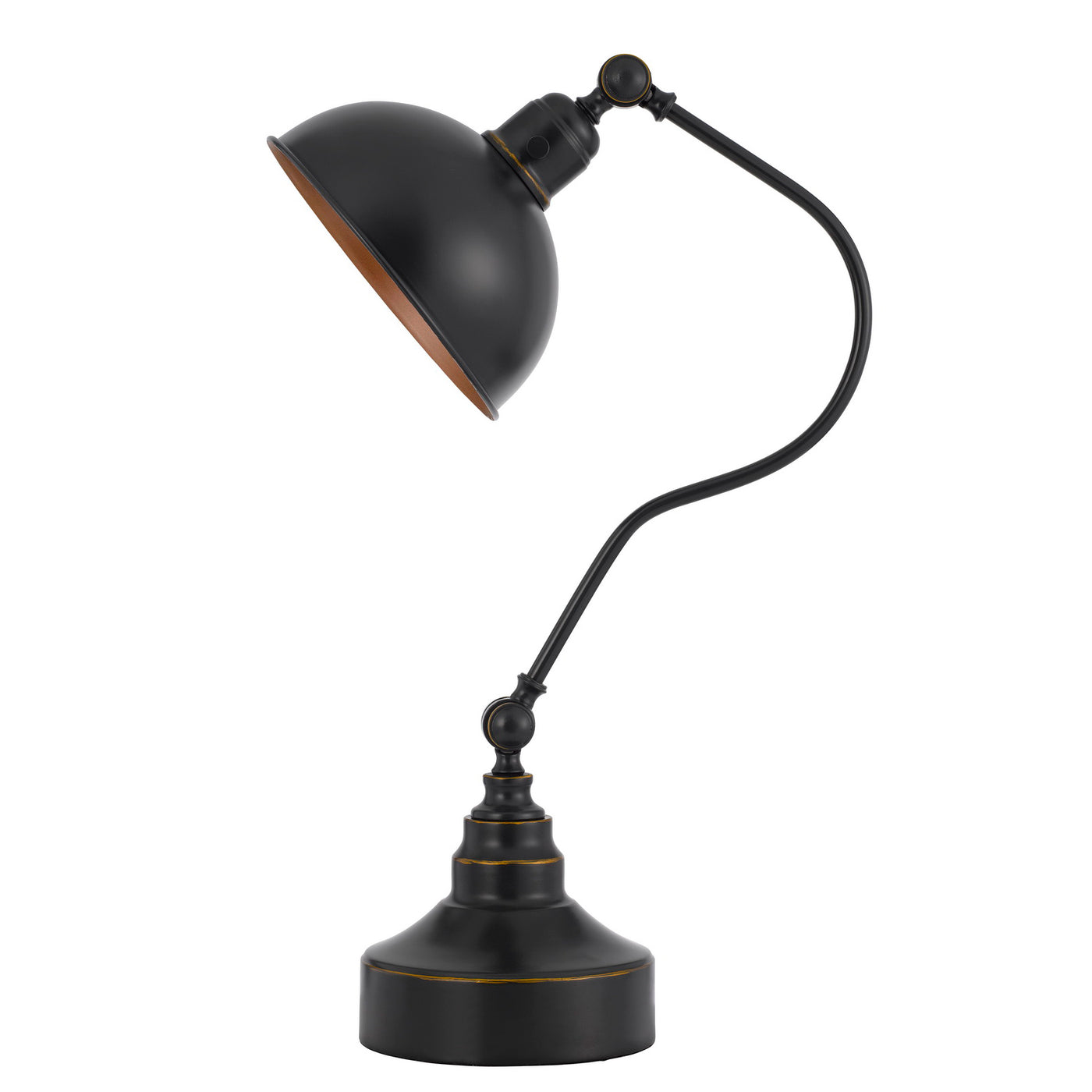 INDUSTRIAL ADJUSTABLE METAL DOWNBRIDGE DESK LAMP WITH HALF DOME METAL SHADE