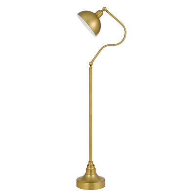 INDUSTRIAL ADJUSTABLE METAL DOWNBRIDGE FLOOR LAMP WITH HALF DOME METAL SHADE