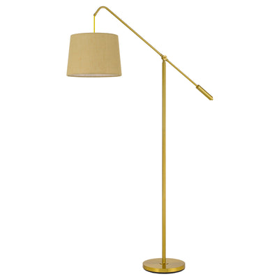 Fishing Rod adjustable metal floor lamp with burlap shade