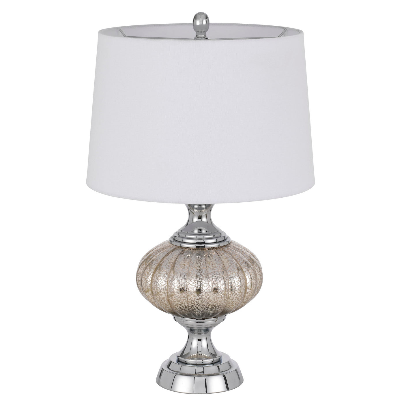 OSSONA METAL/GLASS TABLE LAMP WITH HARDBACK TAPER DRUM SHADE