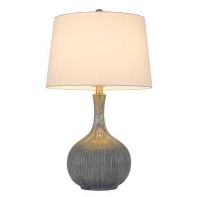 VERNATE CERAMIC TABLE LAMP WITH HARDBACK TAPER DRUM SHADE