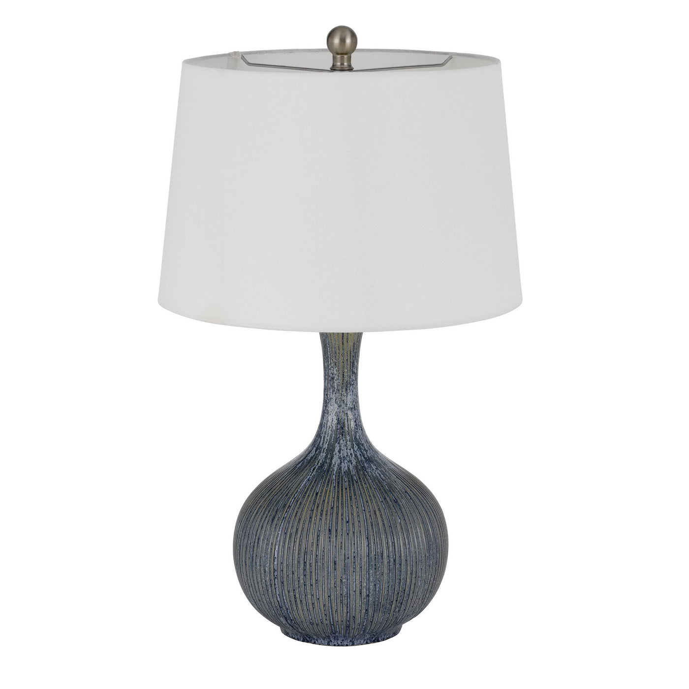 VERNATE CERAMIC TABLE LAMP WITH HARDBACK TAPER DRUM SHADE