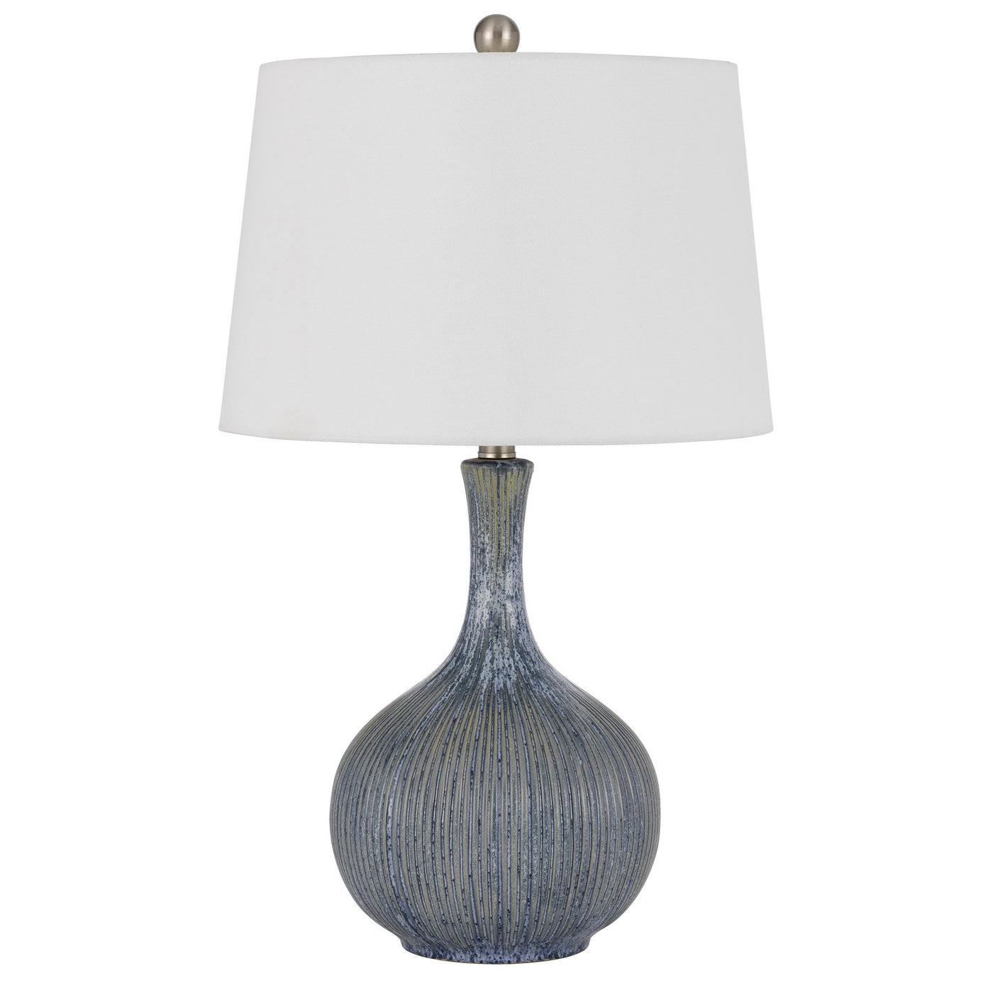 Vernate ceramic table lamp with hardback taper drum shade