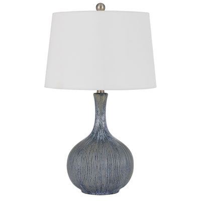 Vernate ceramic table lamp with hardback taper drum shade