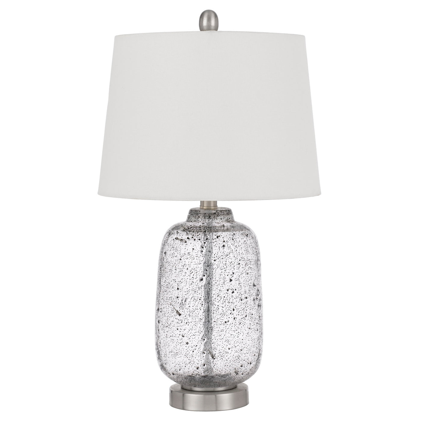 Solaro distressed glass table lamp with hardback taper drum shade