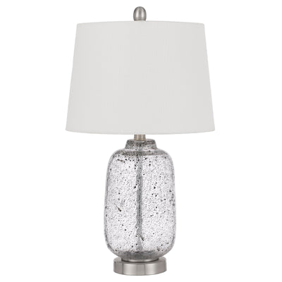 Solaro distressed glass table lamp with hardback taper drum shade