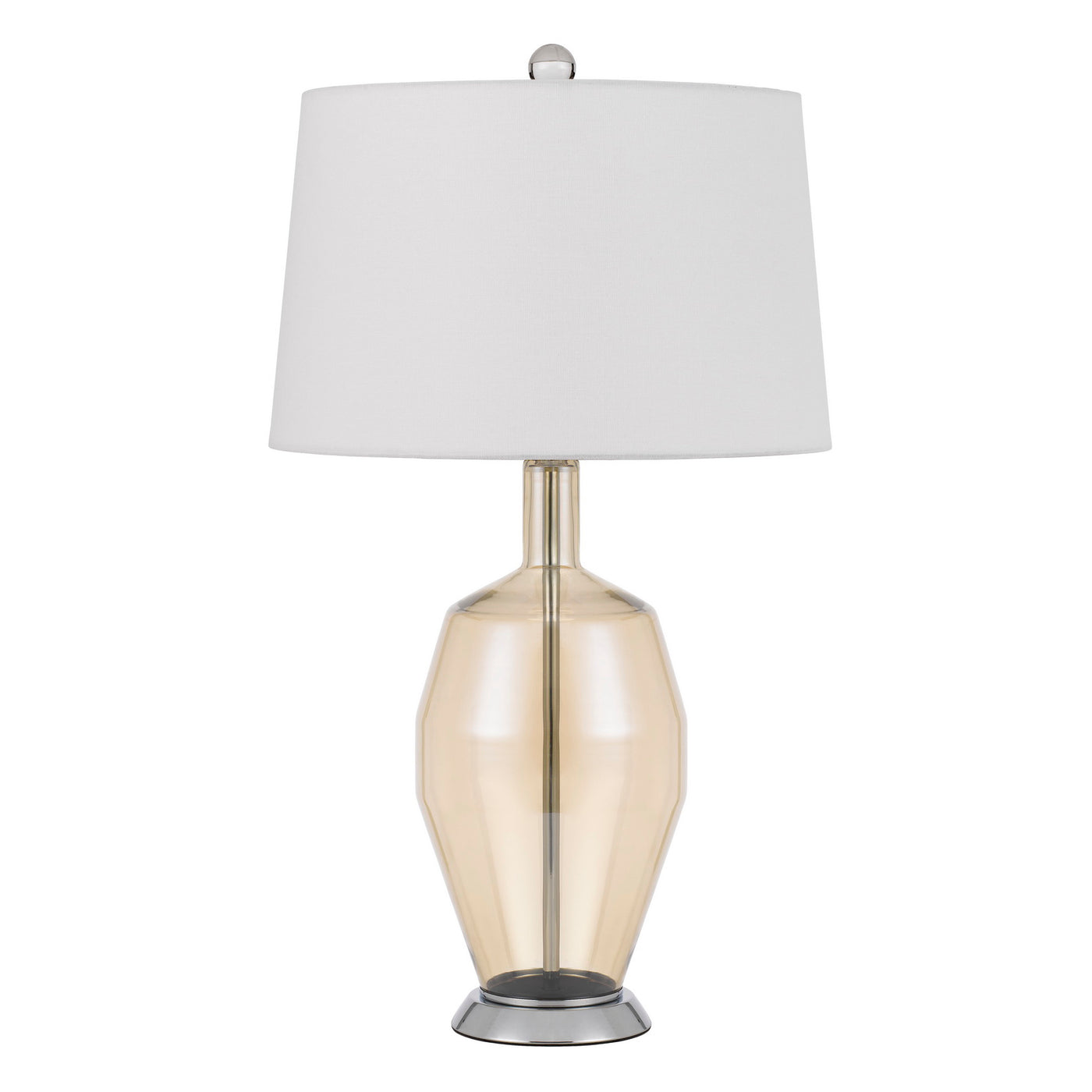 Carpiano glass table lamp with hardback taper drum shade