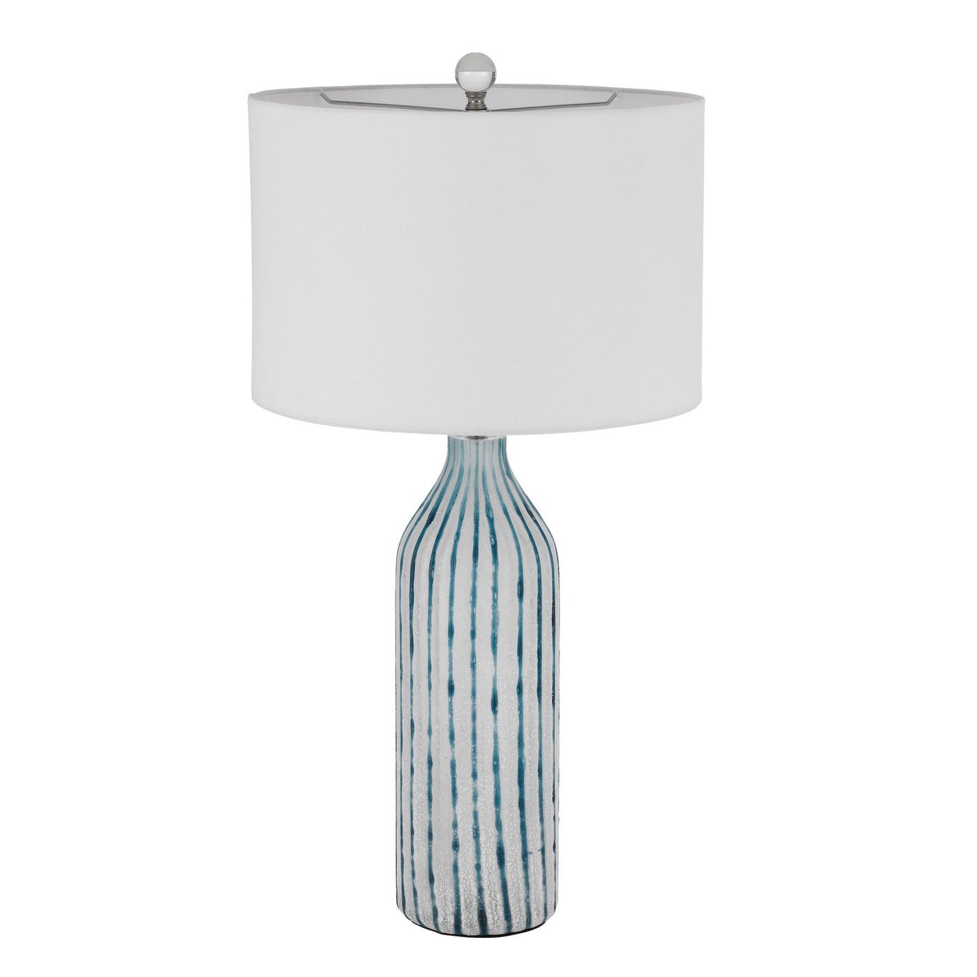 INVERUNO GLASS TABLE LAMP WITH HARDBACK DRUM SHADE