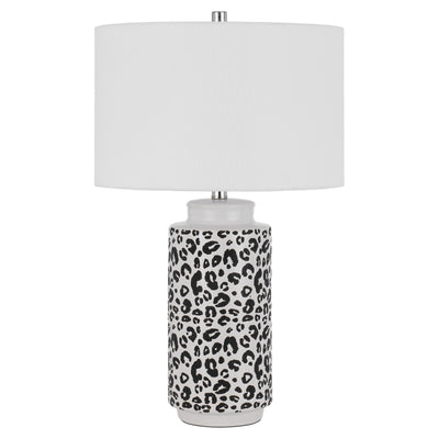 Exeter ceramic table lamp with hardback drum shade