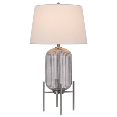 150W 3 WAY BELLEVILLE FLUTED GLASS TABLE LAMP