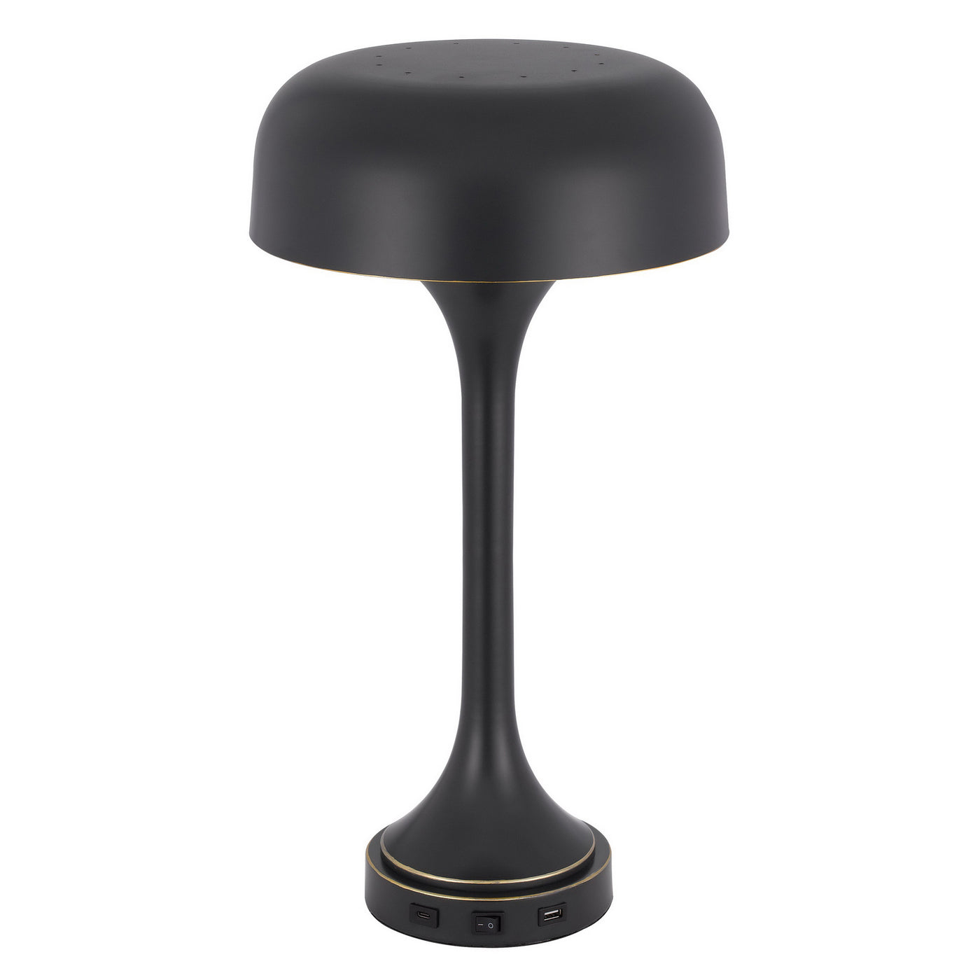 40W X 2 MUSHROOM CLOUD METAL DESK LAMP WITH 1 USB AND 1 TYPE C USB CHARGING PORTS